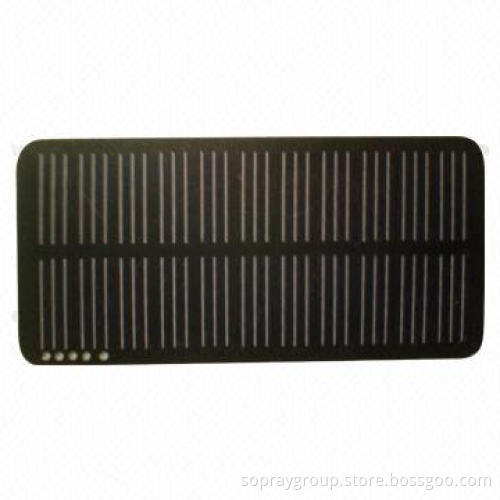 PET Solar panel, laminated with PCB, 5.5W/11V/0.5mA, 22pcs of solar cells, 52 x 107.2 x 30mm